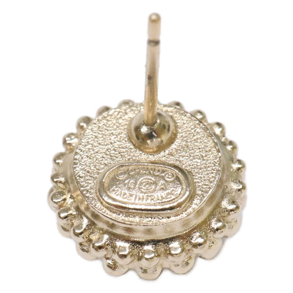 CHANEL Gold Pearl Logo Earrings - Picture 6 of 7